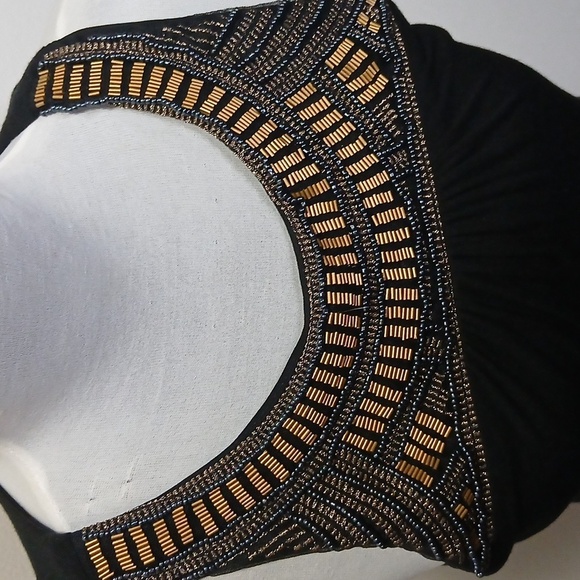 Massimo black beaded tank maxi dress size small - Picture 5 of 14